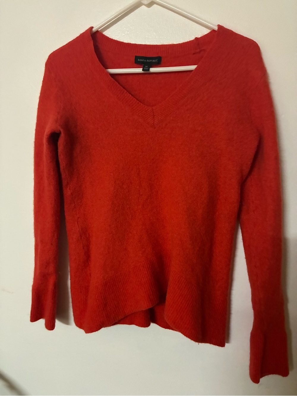 Banana Republic Vibrant Red V-Neck Sweater